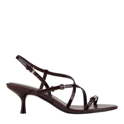 Marc Fisher Nylah Leather Strappy Sandal - Red Patent Leather