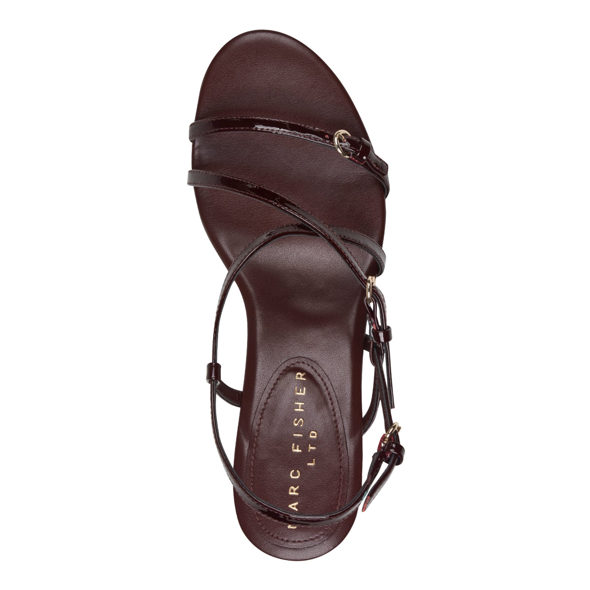 Marc Fisher Nylah Leather Strappy Sandal - Red Patent Leather