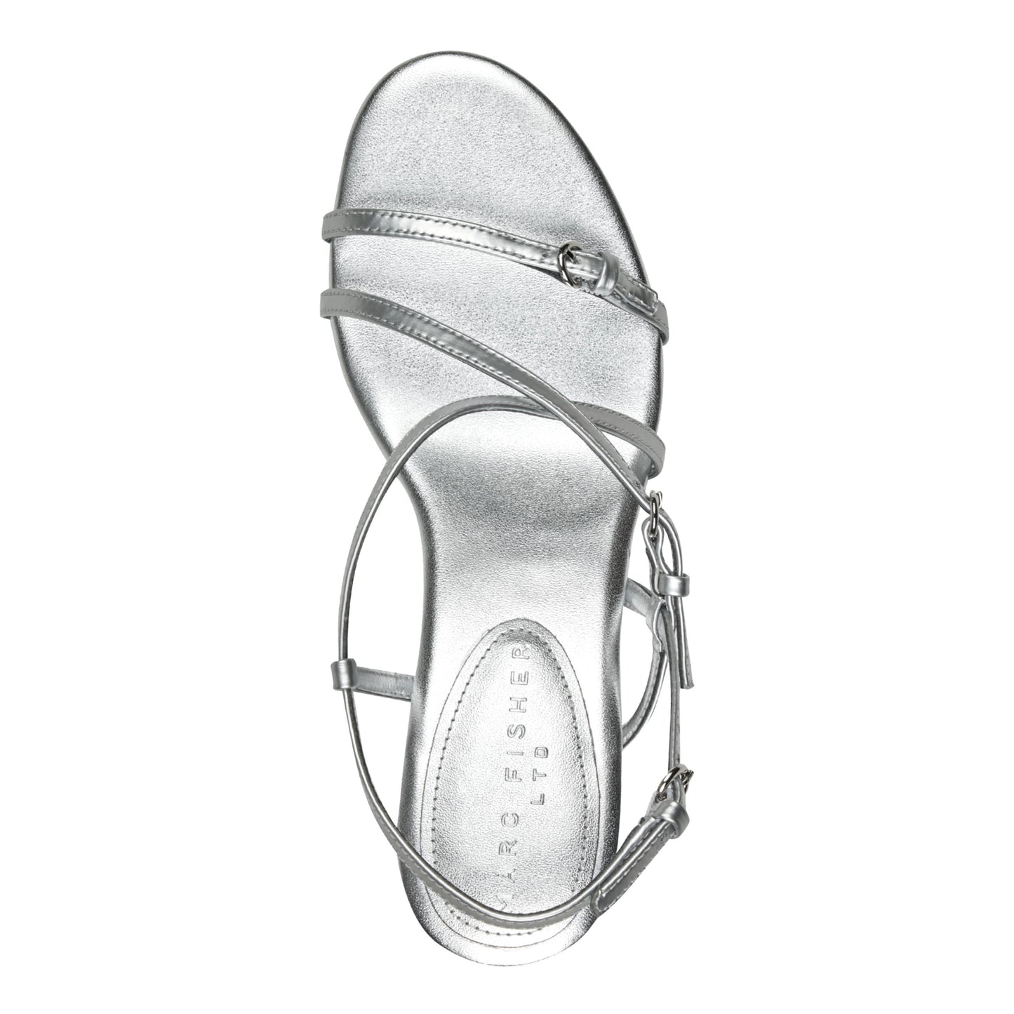 Marc Fisher Nylah Leather Strappy Sandal - Silver Leather