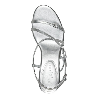 Marc Fisher Nylah Leather Strappy Sandal - Silver Leather