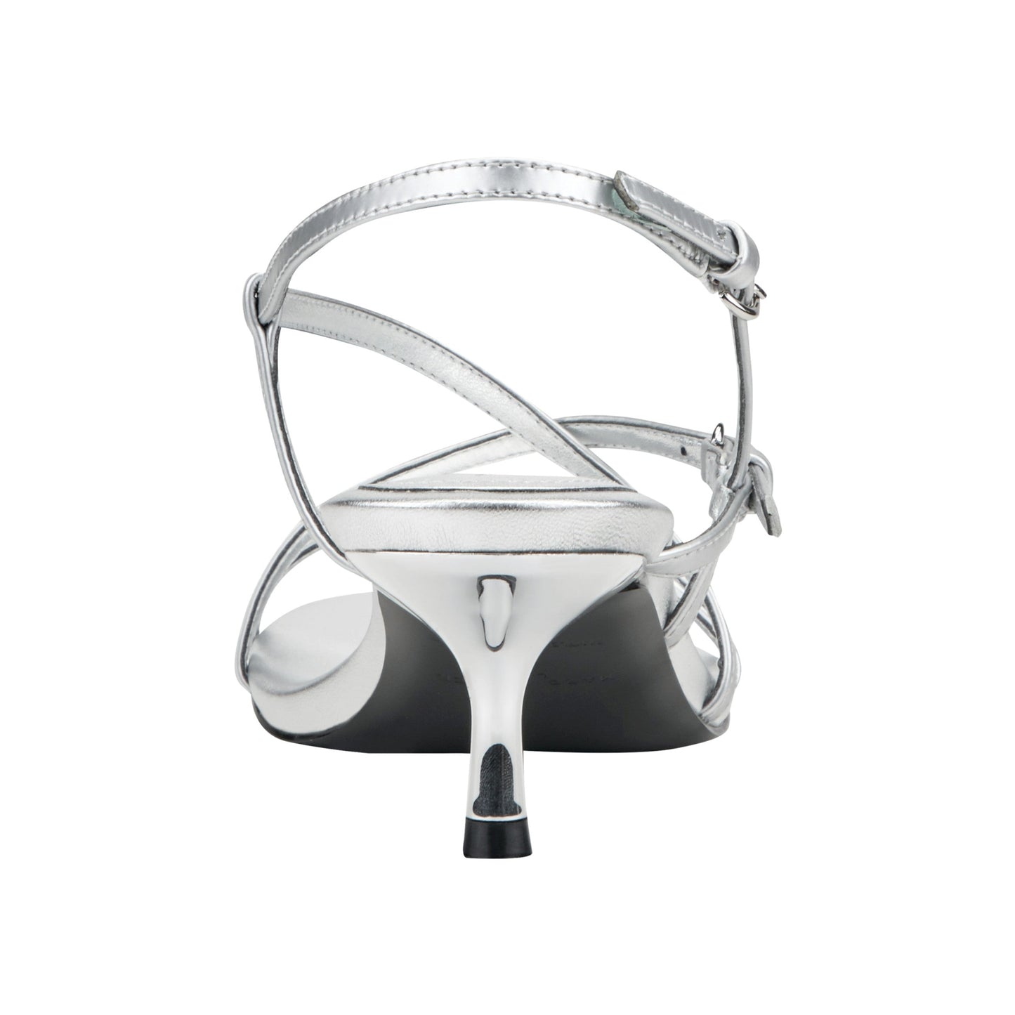 Marc Fisher Nylah Leather Strappy Sandal - Silver Leather