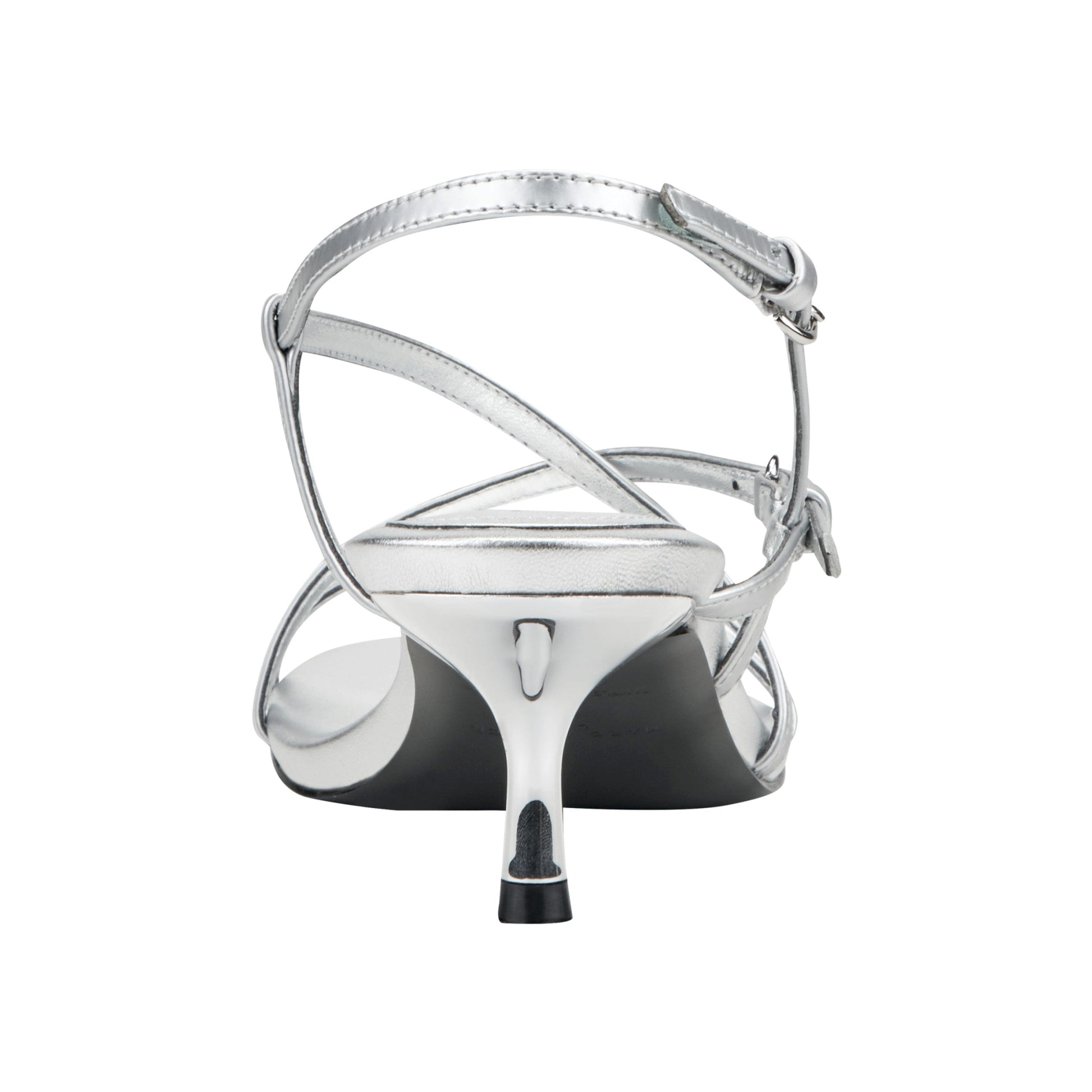Marc Fisher Nylah Leather Strappy Sandal - Silver Leather