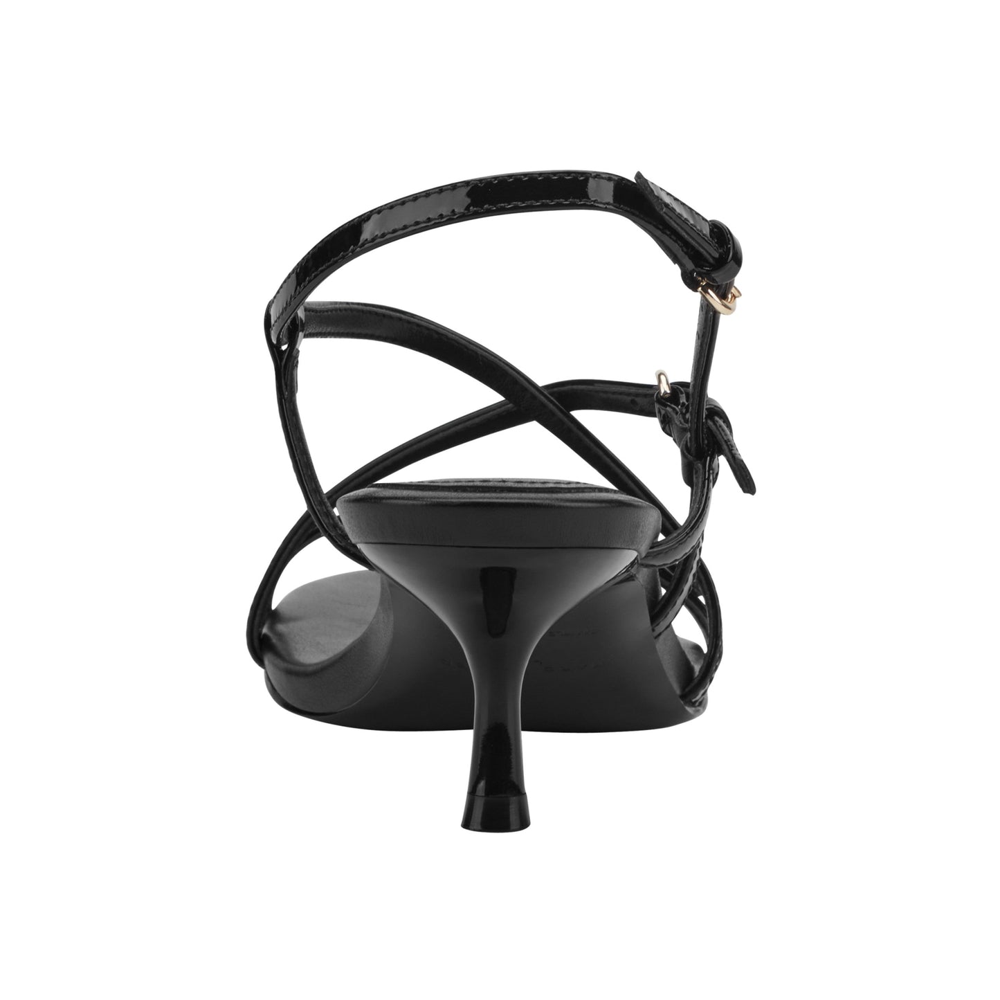 Marc Fisher Nylah Leather Strappy Sandal - Black Patent Leather