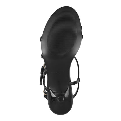 Marc Fisher Nylah Leather Strappy Sandal - Black Patent Leather