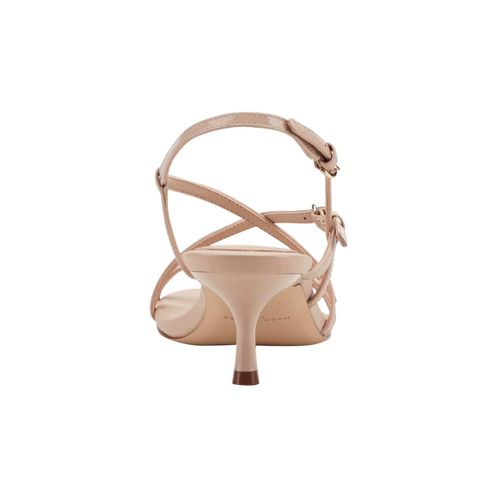Marc Fisher Nylah Leather Strappy Sandal - Natural Patent Leather