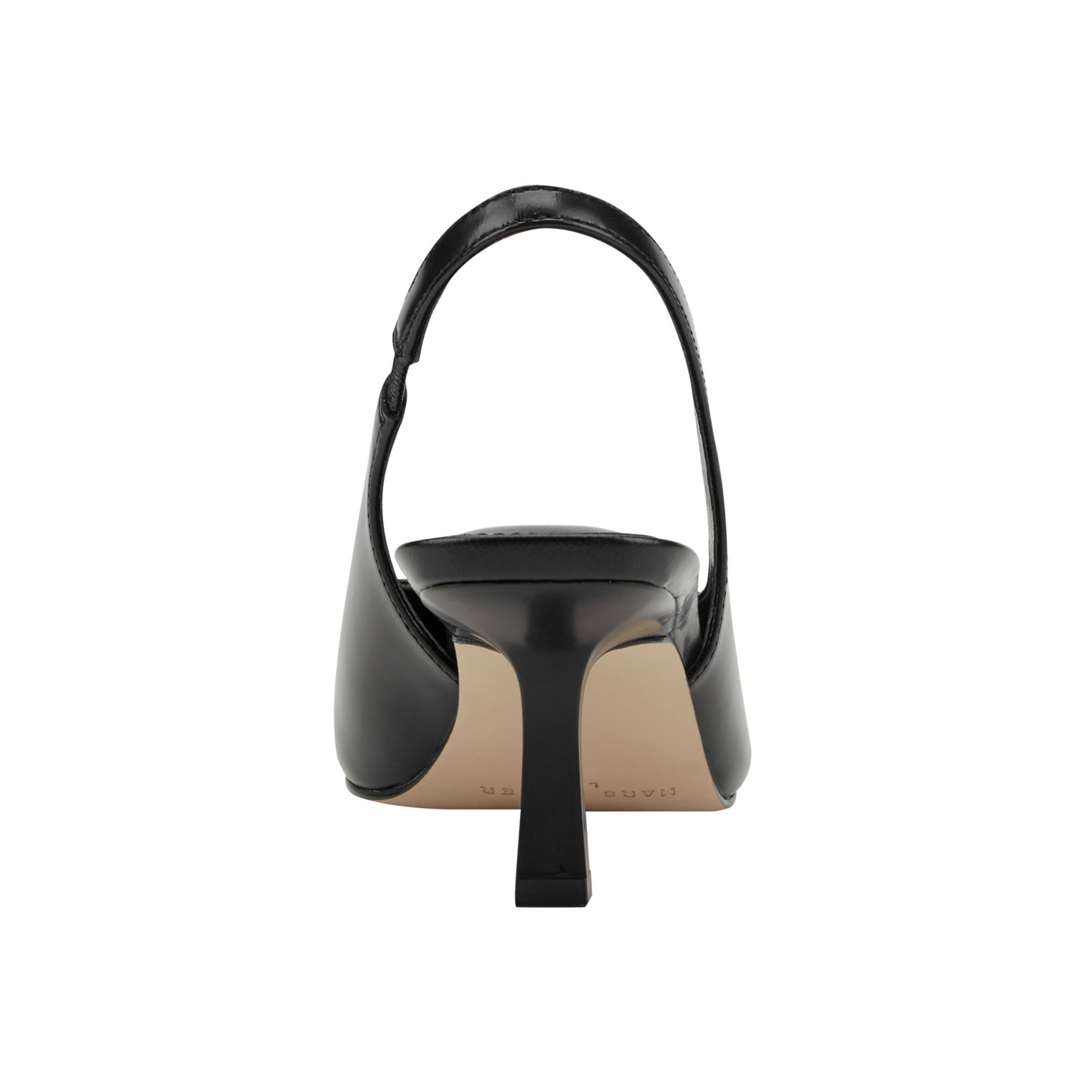 Marc Fisher Gretel Leather Bow Slingback Pump - Black Leather