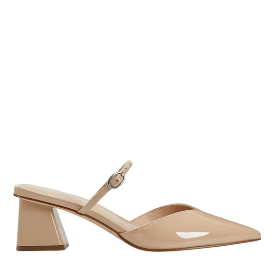 Marc Fisher Lakey Heeled Mule - Light Natural Patent