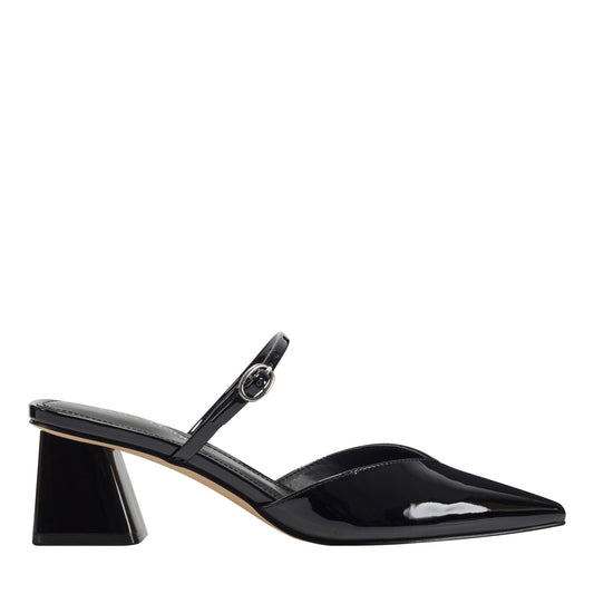 Marc Fisher Lakey Heeled Mule - Black Patent