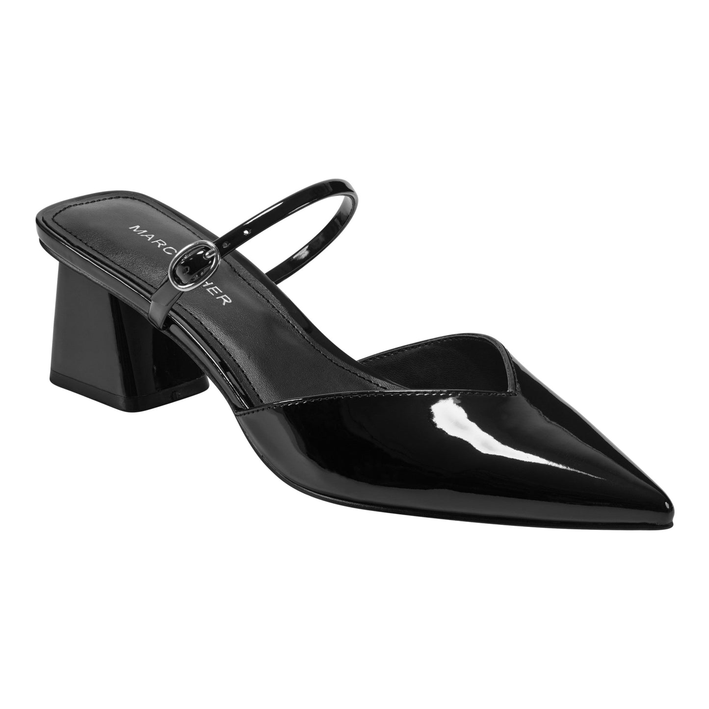 Marc Fisher Lakey Heeled Mule - Black Patent