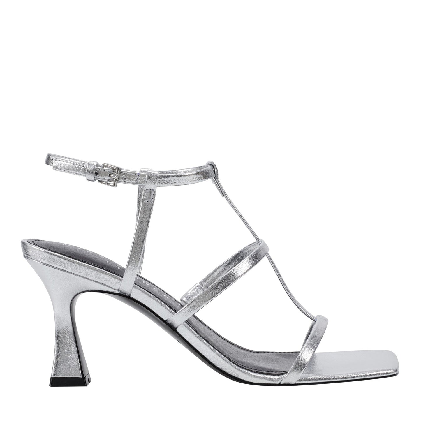 Marc Fisher Dennie Strappy Leather Dress Sandal - Silver Leather
