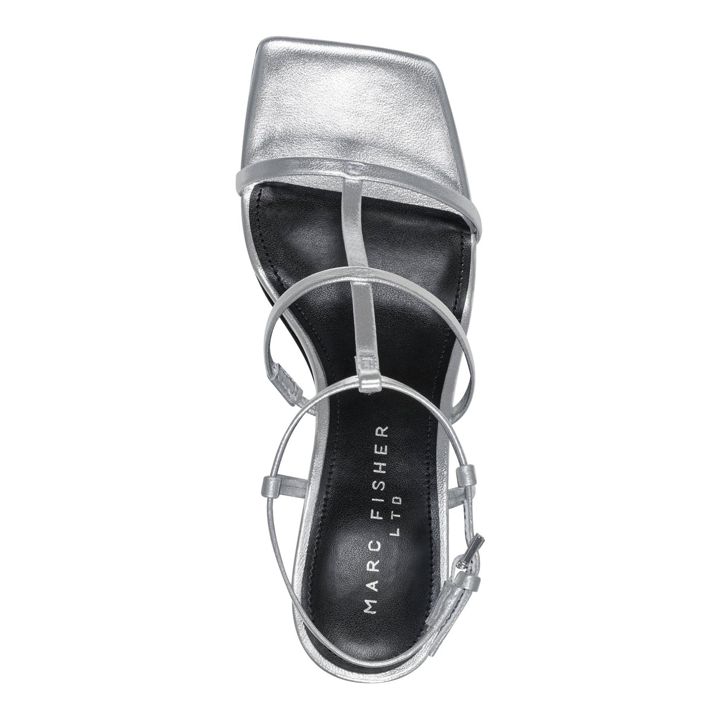Marc Fisher Dennie Strappy Leather Dress Sandal - Silver Leather