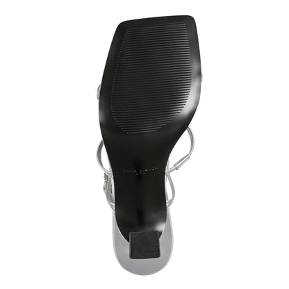Marc Fisher Dennie Strappy Leather Dress Sandal - Silver Leather