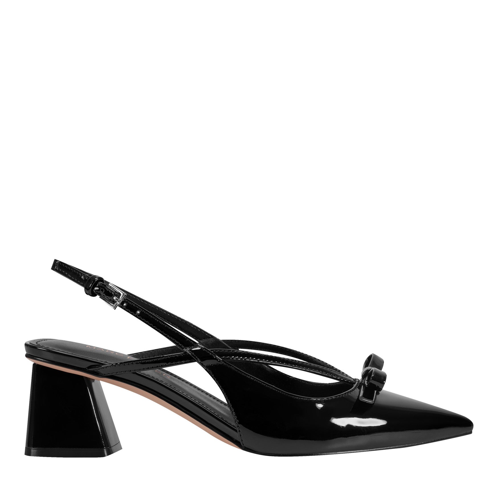 Marc Fisher Laily Bow Slingback Pump - Black Patent