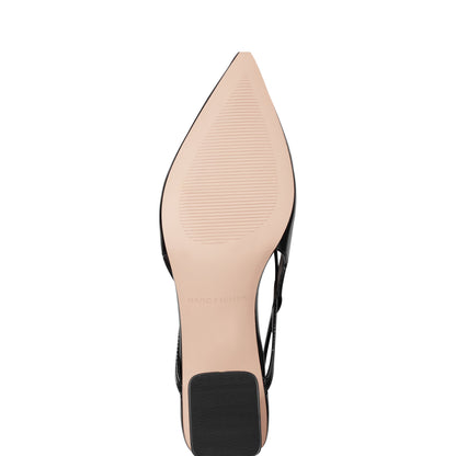 Marc Fisher Laily Bow Slingback Pump - Black Patent