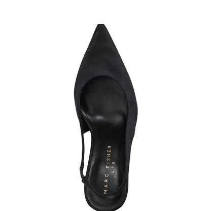 Marc Fisher Leynne Slingback Pump - Black Satin