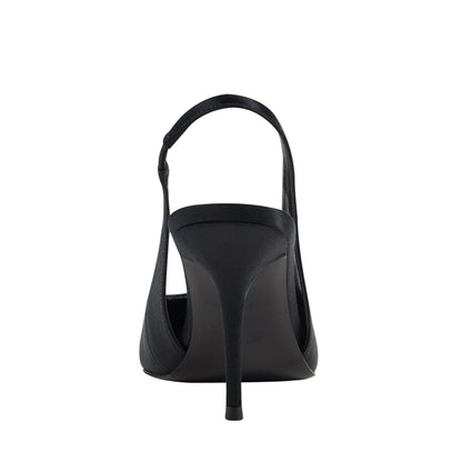 Marc Fisher Leynne Slingback Pump - Black Satin