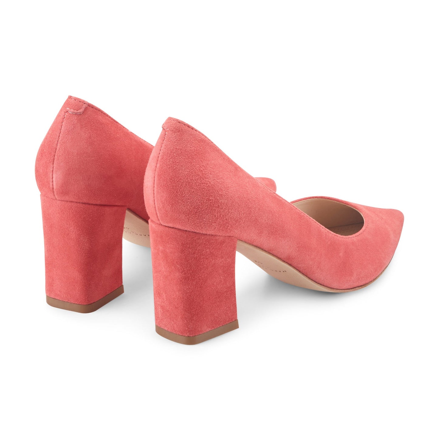 Marc Fisher Zala Block Heel Pointy Toe Pump - Medium Pink Suede
