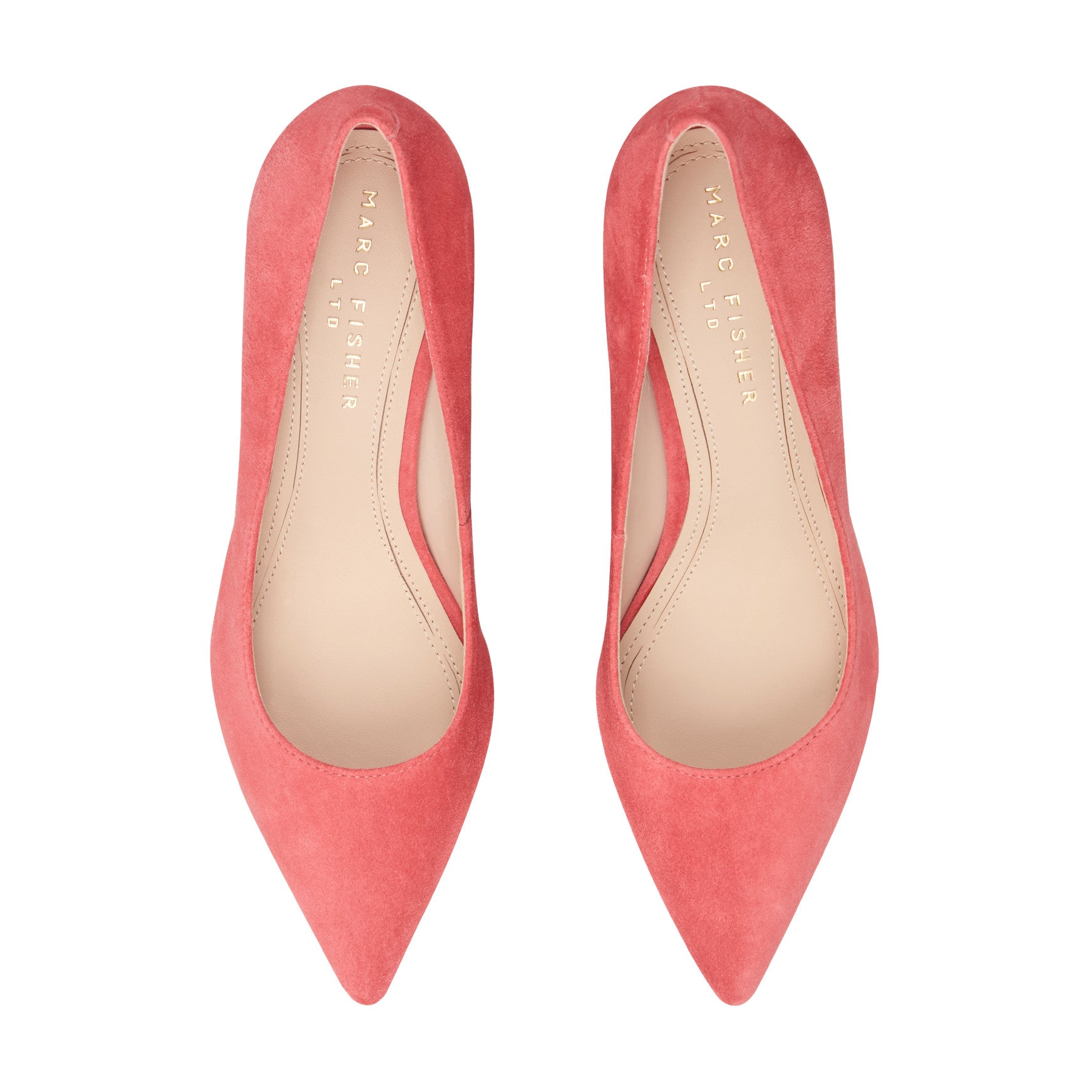 Marc Fisher Zala Block Heel Pointy Toe Pump - Medium Pink Suede