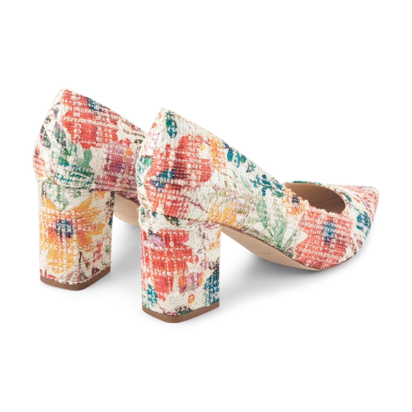 Marc Fisher Zala Block Heel Pointy Toe Pump - Floral