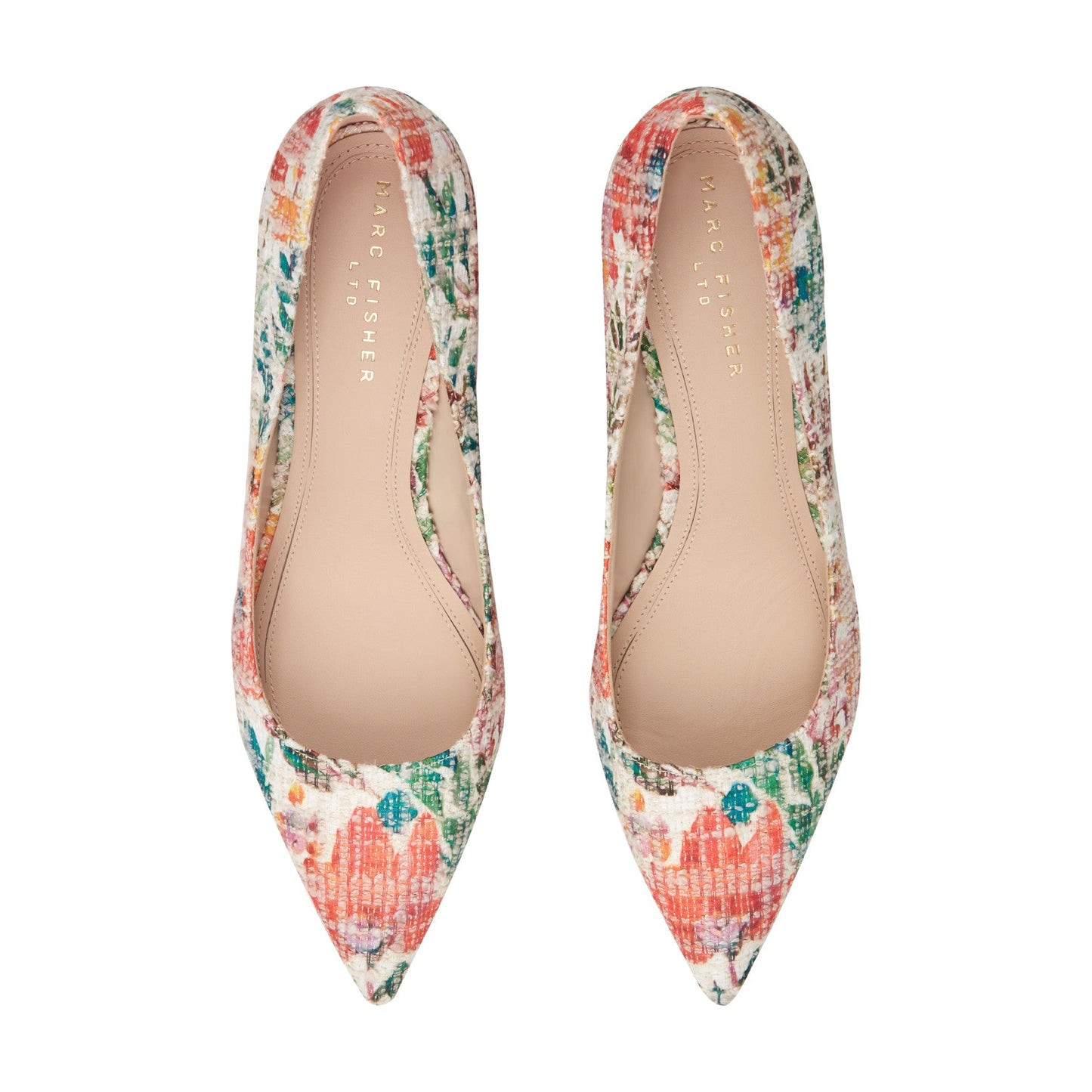 Marc Fisher Zala Block Heel Pointy Toe Pump - Floral