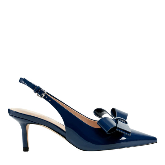 Marc Fisher Allon Bow Slingback Pump - Navy Patent