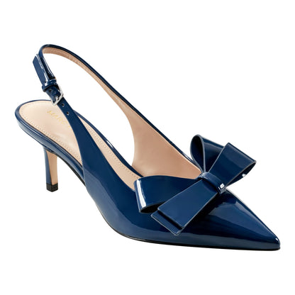 Marc Fisher Allon Bow Slingback Pump - Navy Patent