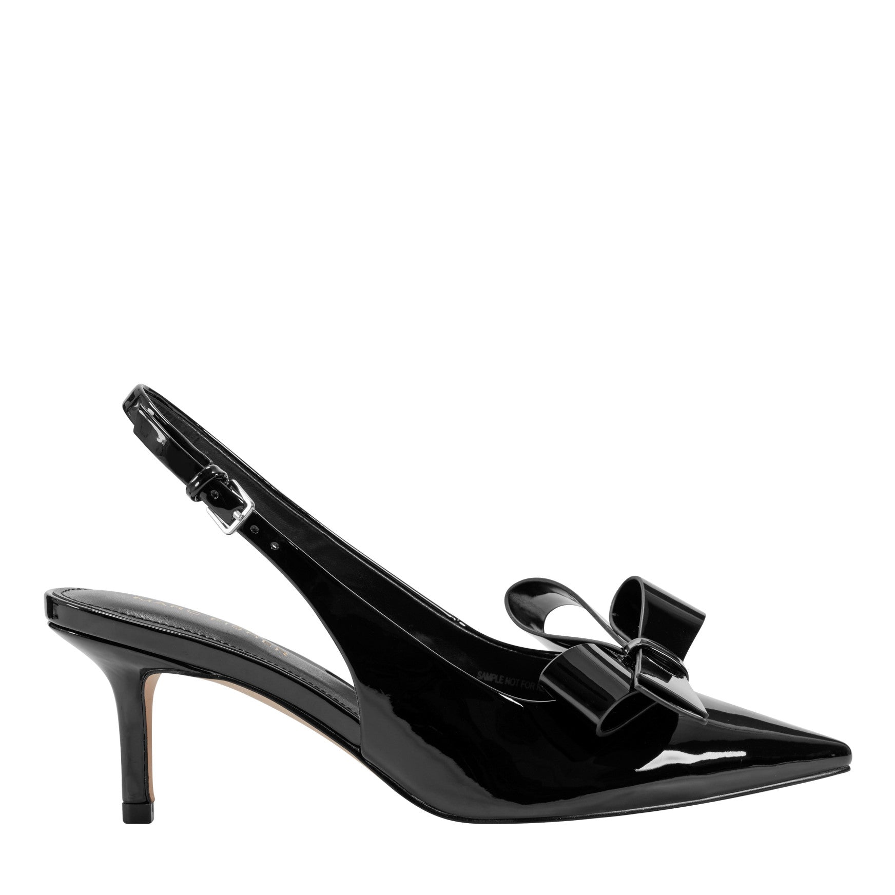 Marc Fisher Allon Bow Slingback Pump - Black Patent