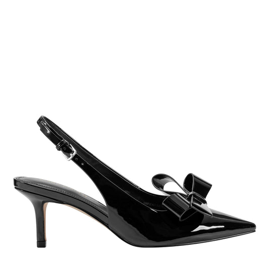 Marc Fisher Allon Bow Slingback Pump - Black Patent