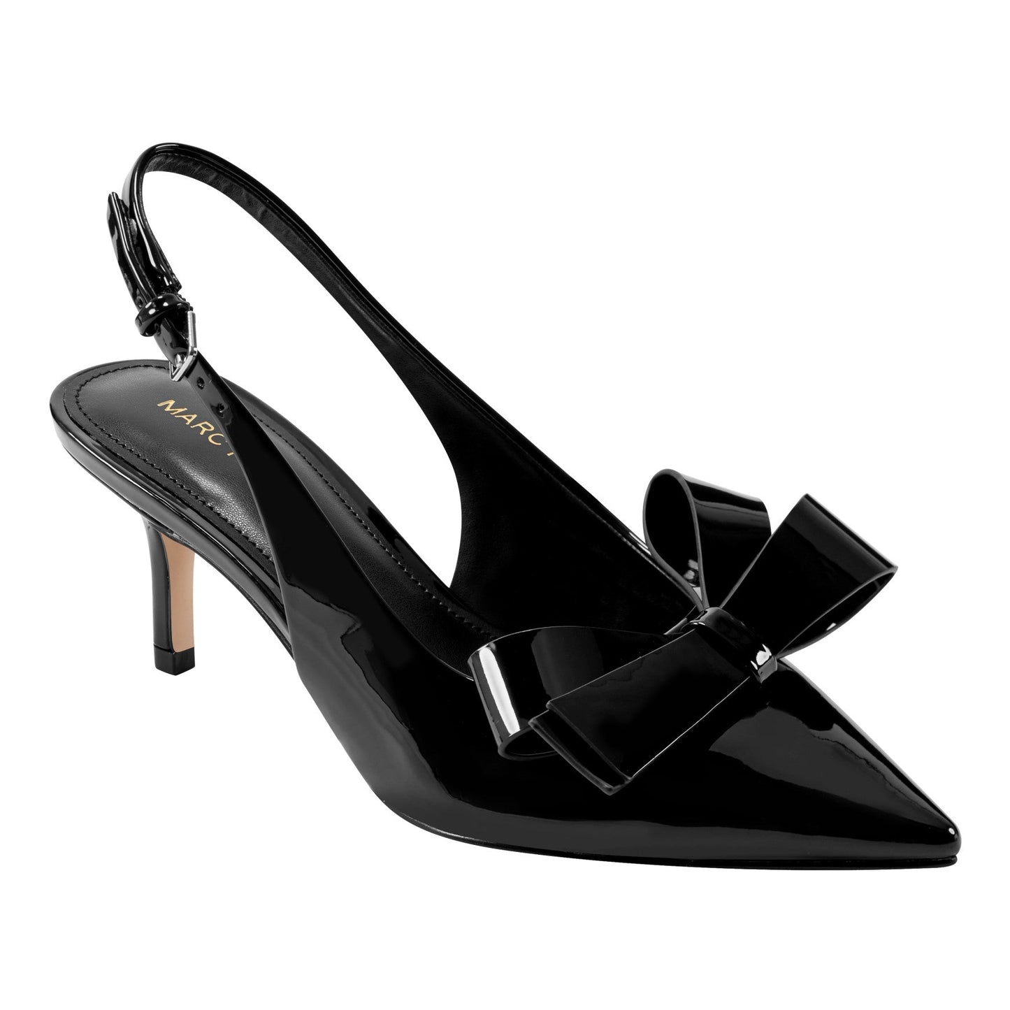 Marc Fisher Allon Bow Slingback Pump - Black Patent