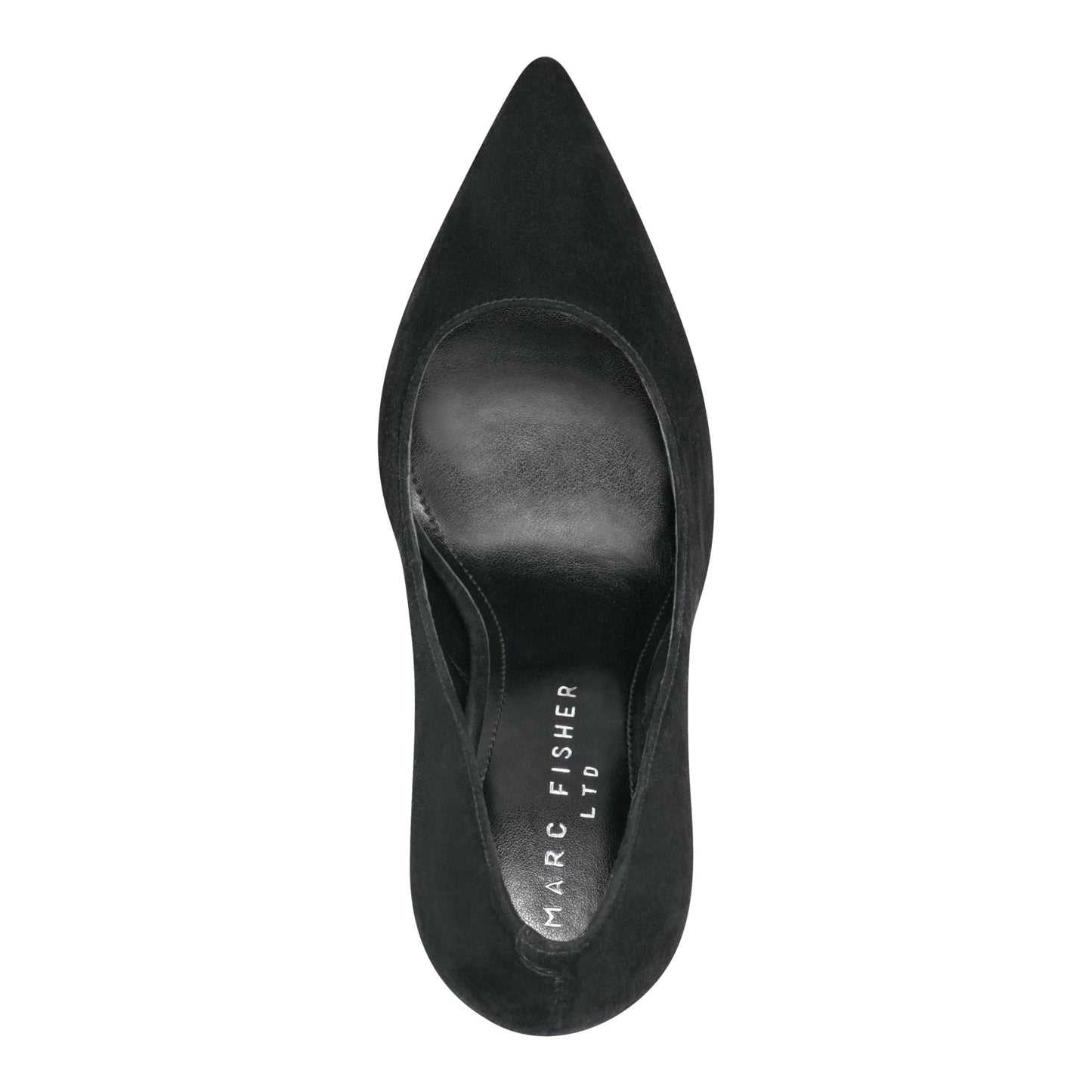 Marc Fisher Abilene Leather Block Heel Pointy Toe Pump - Black Suede