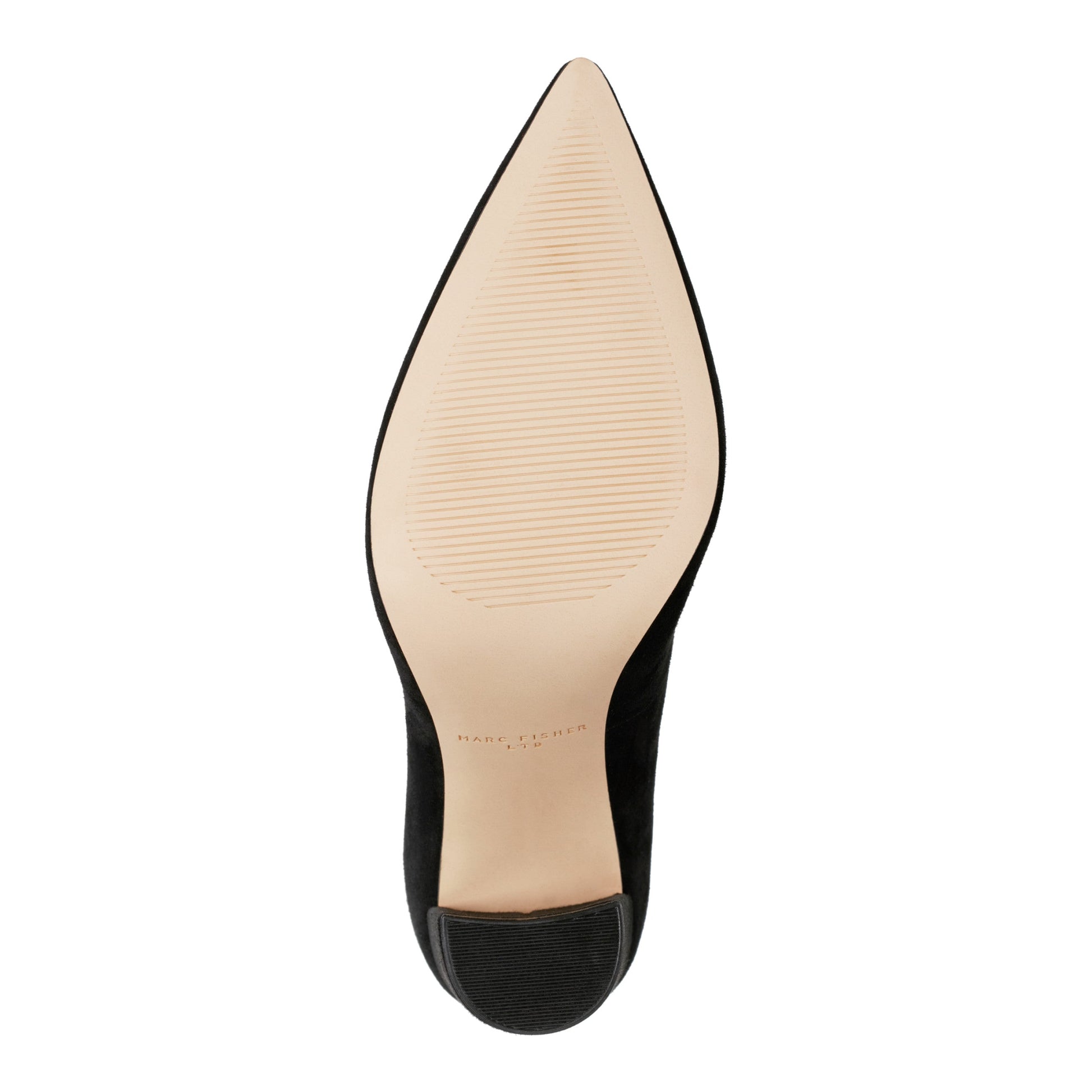 Marc Fisher Abilene Leather Block Heel Pointy Toe Pump - Black Suede