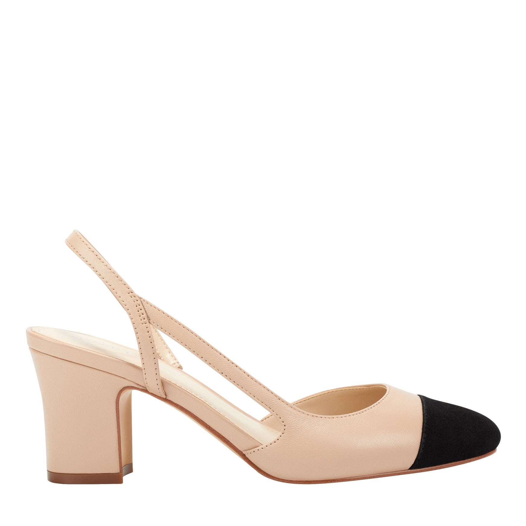 Marc Fisher Laynie Block Heel Pump - Natural
